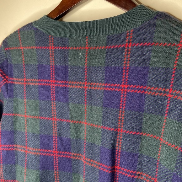 ANNE KLEIN Treeline Combo Mixed Media Plaid Sweater - Picture 12 of 13